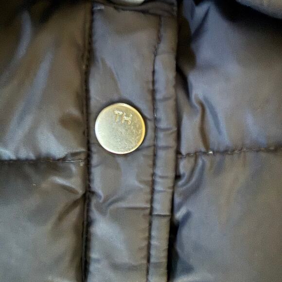 Y2K Tommy Hilfiger Jeans Navy Down Puffer Jacket Coat Mens Small Retro Patriotic - Picture 7 of 10